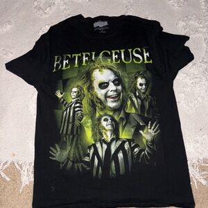 Beetlejuice Graphic Tee - Black with Neon Green Print